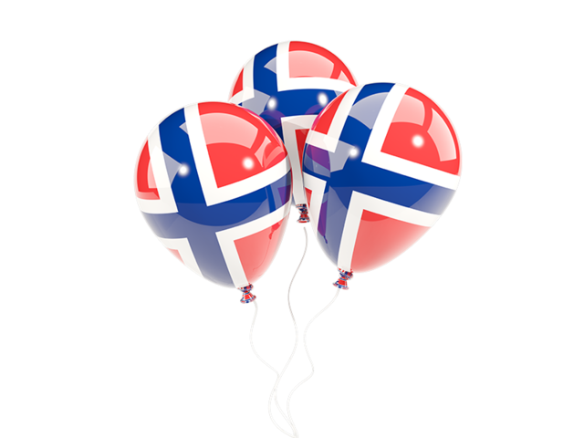 Три воздушных шара. Скачать флаг. Норвегия