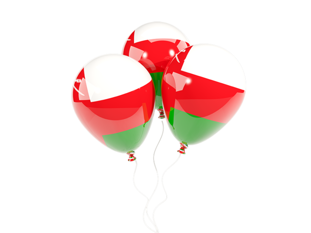 Three balloons. Download flag icon of Oman at PNG format
