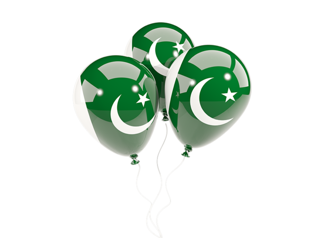 Three balloons. Download flag icon of Pakistan at PNG format