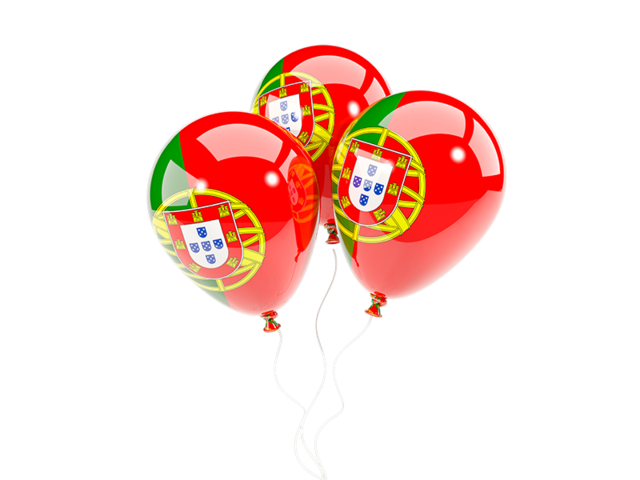 Three balloons. Download flag icon of Portugal at PNG format