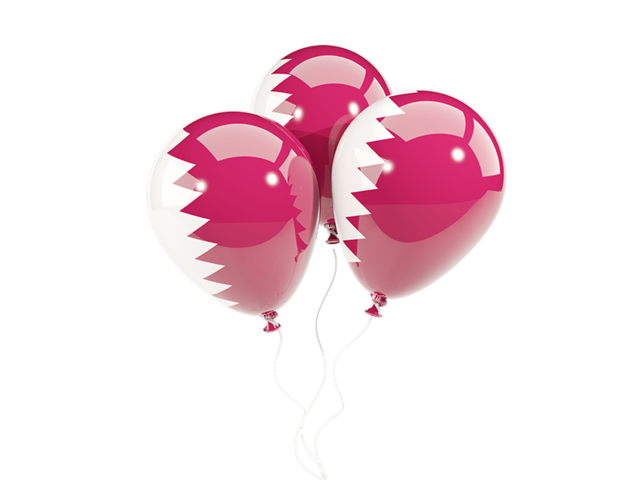 Three balloons. Download flag icon of Qatar at PNG format