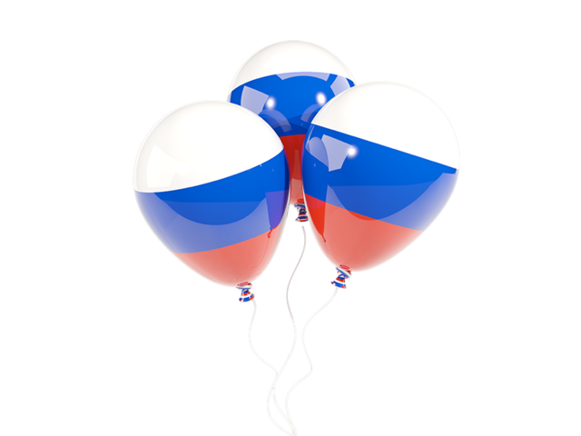 Three balloons. Download flag icon of Russia at PNG format