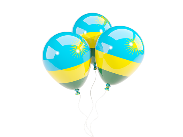 Three balloons. Download flag icon of Rwanda at PNG format
