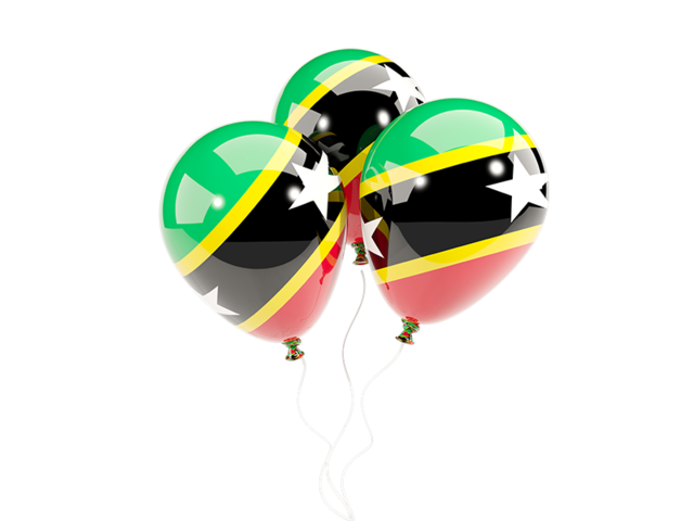 Three balloons. Download flag icon of Saint Kitts and Nevis at PNG format