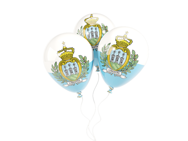 Three balloons. Download flag icon of San Marino at PNG format