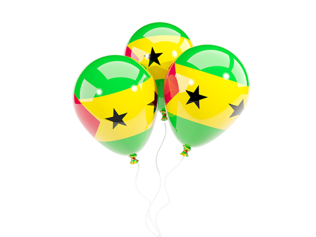 Three balloons. Download flag icon of Sao Tome and Principe at PNG format