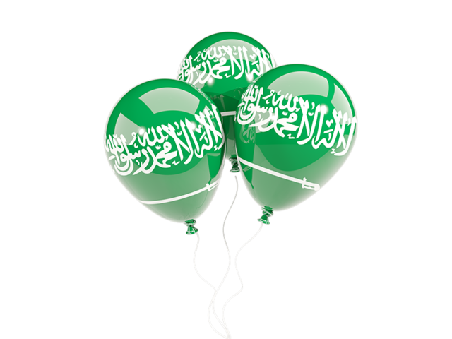 Three balloons. Download flag icon of Saudi Arabia at PNG format