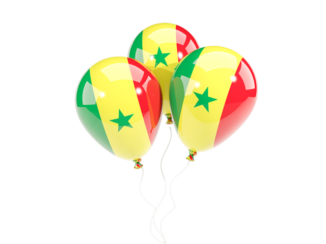 Three balloons. Download flag icon of Senegal at PNG format