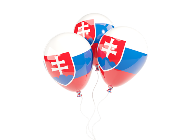 Three balloons. Download flag icon of Slovakia at PNG format