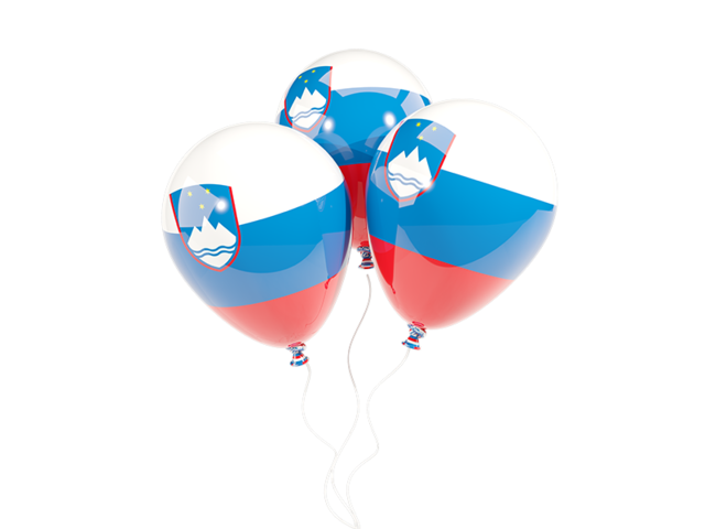 Three balloons. Download flag icon of Slovenia at PNG format