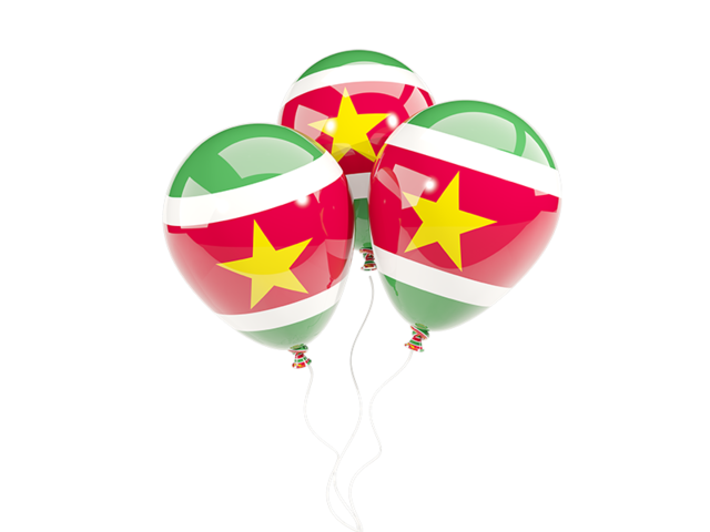 Three balloons. Download flag icon of Suriname at PNG format