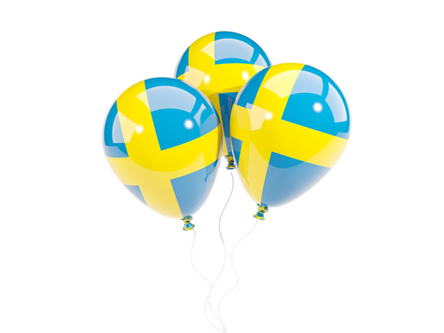 Три воздушных шара. Скачать флаг. Швеция