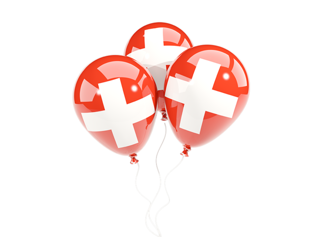 Three balloons. Download flag icon of Switzerland at PNG format
