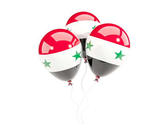 Three balloons. Download flag icon of Syria at PNG format