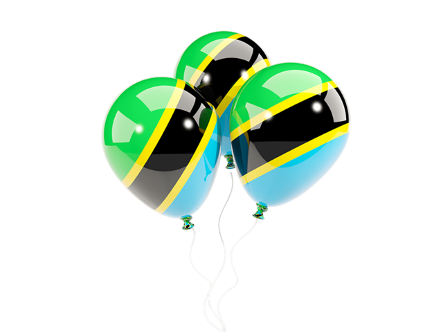 Three balloons. Download flag icon of Tanzania at PNG format