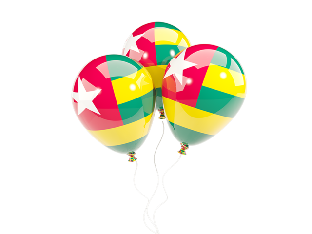 Three balloons. Download flag icon of Togo at PNG format