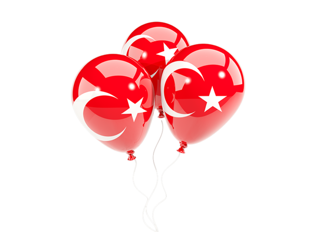 Three balloons. Download flag icon of Turkey at PNG format
