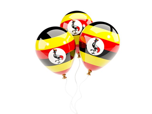 Three balloons. Download flag icon of Uganda at PNG format