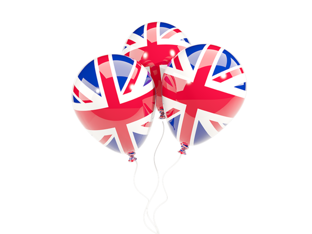 Three balloons. Download flag icon of United Kingdom at PNG format