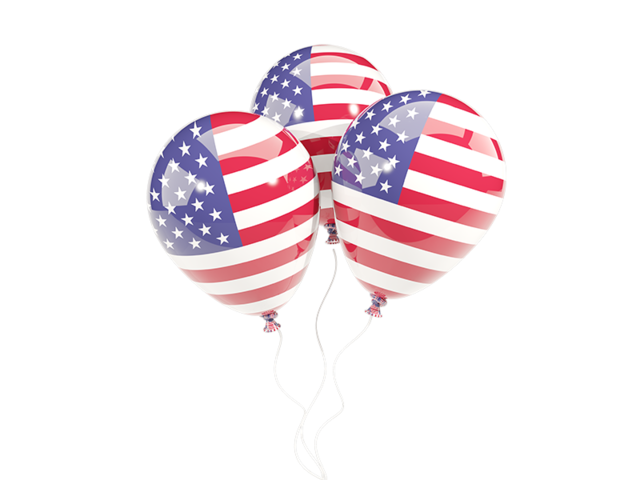 Three balloons. Download flag icon of United States of America at PNG format
