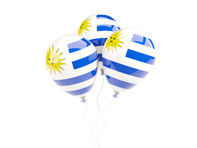 Three balloons. Download flag icon of Uruguay at PNG format