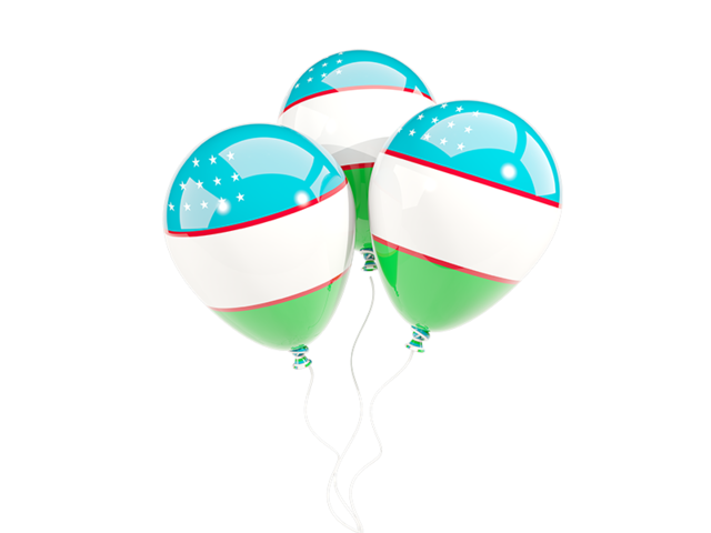 Three balloons. Download flag icon of Uzbekistan at PNG format