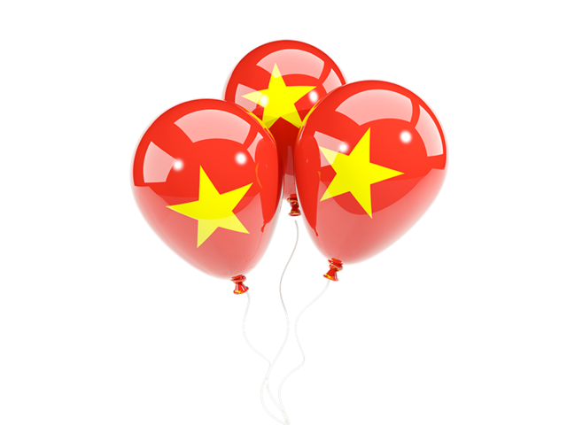 Three balloons. Download flag icon of Vietnam at PNG format
