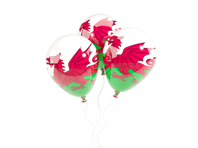 Three balloons. Download flag icon of Wales at PNG format
