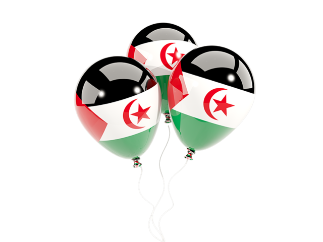 Three balloons. Download flag icon of Western Sahara at PNG format