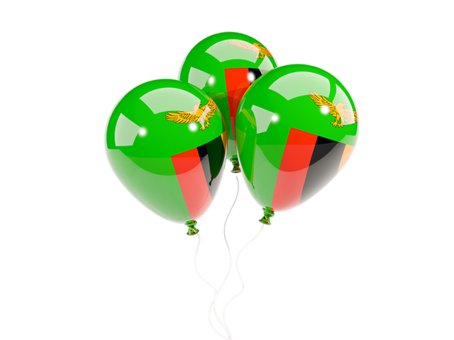 Three balloons. Download flag icon of Zambia at PNG format