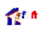 American Samoa. Three houses with flag. Download icon.