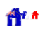 Australia. Three houses with flag. Download icon.