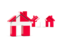 Denmark. Three houses with flag. Download icon.