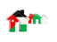 Jordan. Three houses with flag. Download icon.