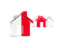 Malta. Three houses with flag. Download icon.