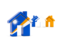 Marshall Islands. Three houses with flag. Download icon.