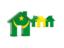 Mauritania. Three houses with flag. Download icon.