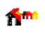 Papua New Guinea. Three houses with flag. Download icon.