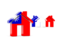 Taiwan. Three houses with flag. Download icon.