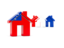 Samoa. Three houses with flag. Download icon.