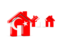 Turkey. Three houses with flag. Download icon.