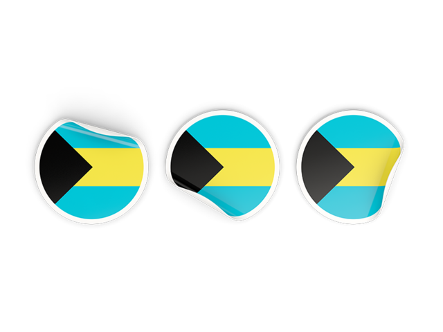 Three round labels. Download flag icon of Bahamas at PNG format