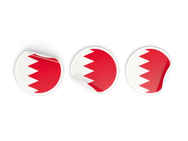 Three round labels. Download flag icon of Bahrain at PNG format