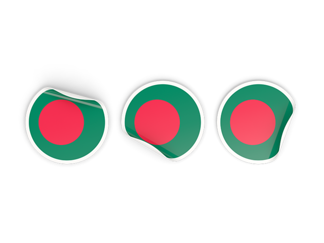 Three round labels. Download flag icon of Bangladesh at PNG format