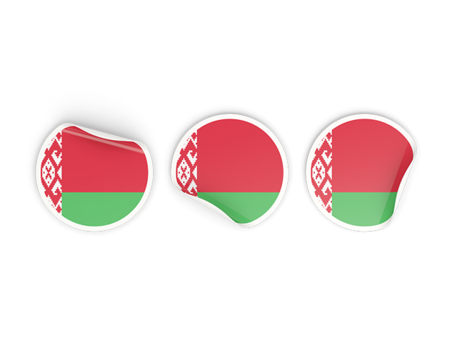 Three round labels. Download flag icon of Belarus at PNG format