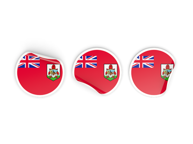 Three round labels. Download flag icon of Bermuda at PNG format