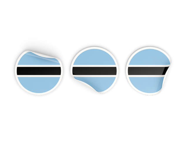Three round labels. Download flag icon of Botswana at PNG format