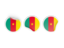 Камерун. Три круглые наклейки. Скачать иконку.