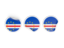 Cape Verde. Three round labels. Download icon.