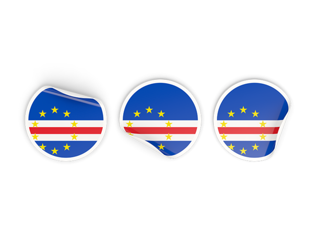 Three round labels. Download flag icon of Cape Verde at PNG format